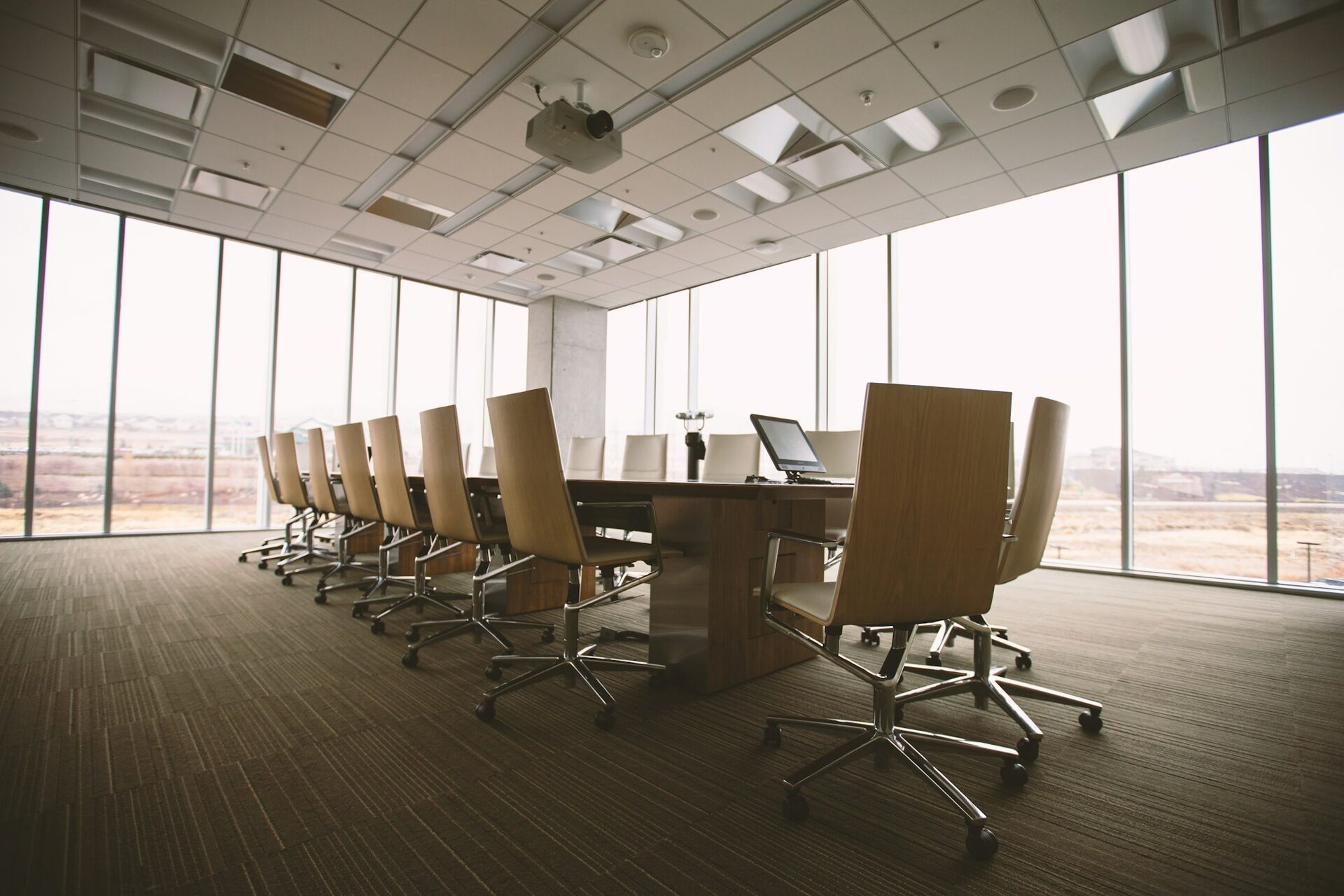 An executive boardroom